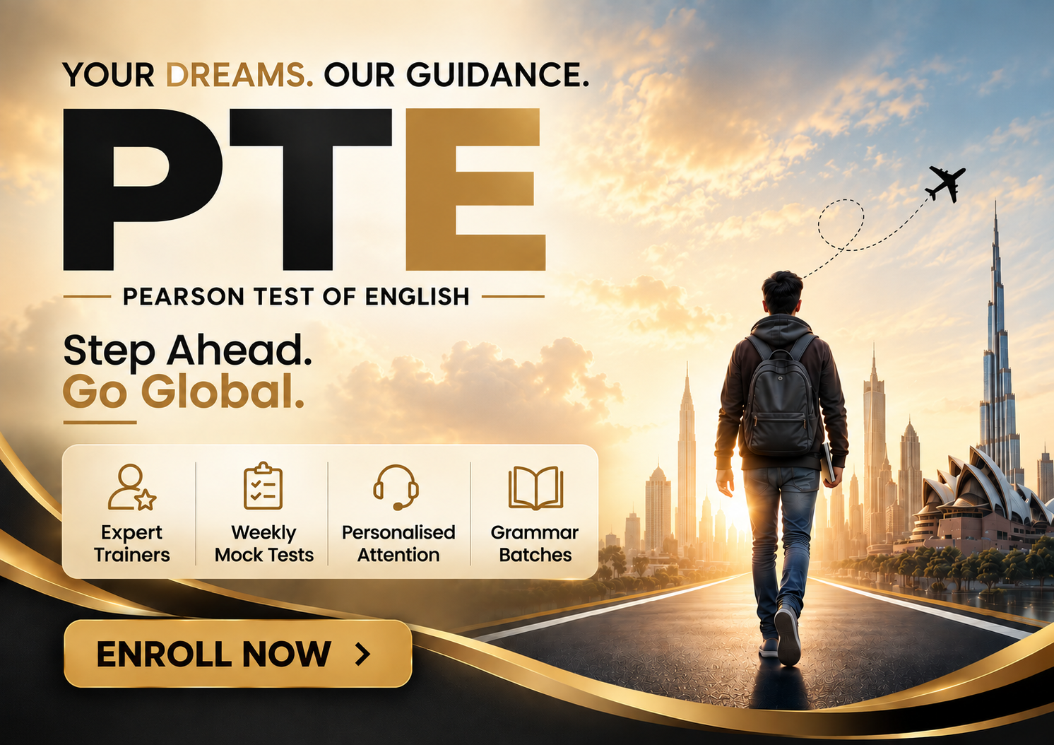 Students preparing for the PTE exam